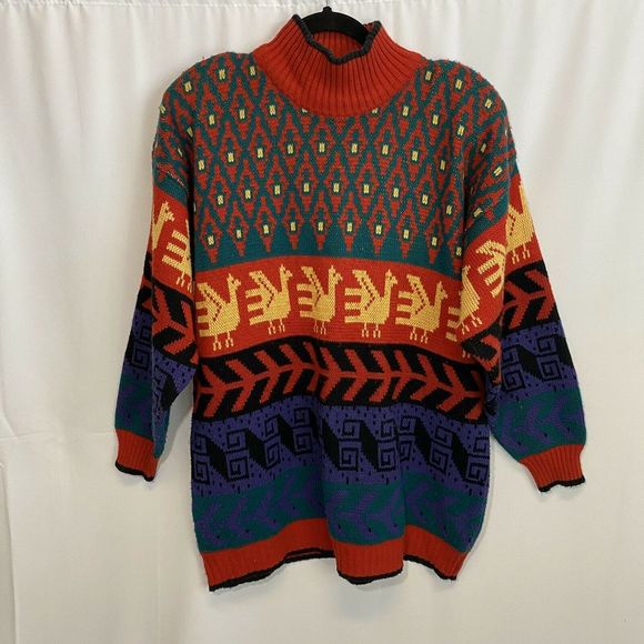 Vintage Michael Carrie Chicken mock neck sweater - Picture 1 of 6